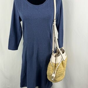 Lolé Blue Heathered Bodycon Dress | Women’s Medium | Stretch Knit Casual